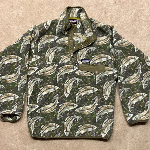 Patagonia Leaping Oasis Pattern Synchilla Fleece Pullover - Picture 1 of 5